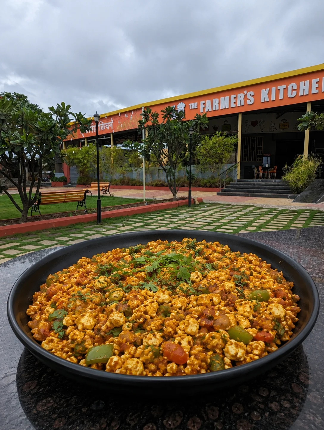 Paneer Bhurji - Veg dish at The Farmer's Kitchen Shirwal